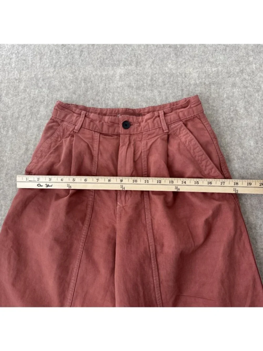 Everlane Linen Blend Pants Womens 2 Garment Dyed Pleated Wide Leg Ankle Length